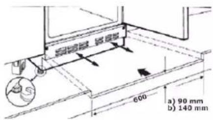 CANDY CMLS68EW - Adjusting the plinth/kickboard - 2