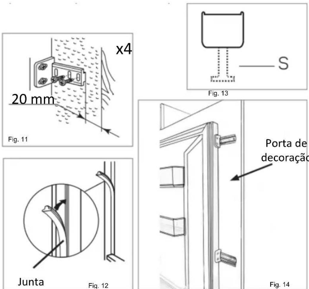 CANDY CMS518EWF - Montar a porta do painel - 1