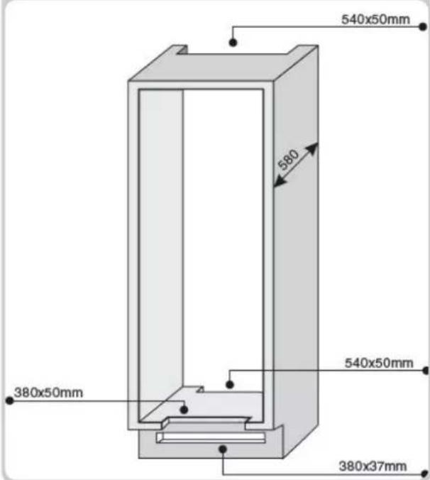 CANDY CIO 225 EE/NCM - DIMENSIONES DEL PRODUCTO Y HUECO DE ENCASTRE - 10
