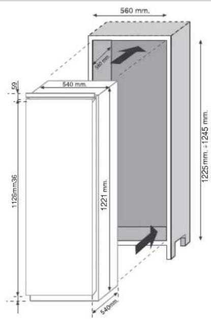 CANDY CML12EI - PRODUCTAFMETINGEN EN INBOUWKAST - 1