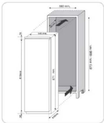 CANDY CMLS59EWI - PRODUCT DIMENSIONS AND BUILT-IN COMPARTMENT - 1