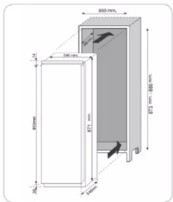 CANDY CMLS59EWI - PRODUCTAFMETINGEN EN INBOUWKAST - 1