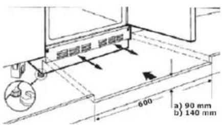 CANDY CUS68EWK - Adjusting the plinth/kickboard - 2