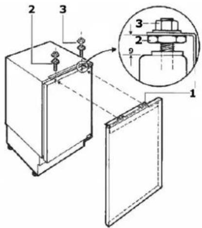 CANDY CUS68EWK - Fitting the furniture door to the appliance - 2