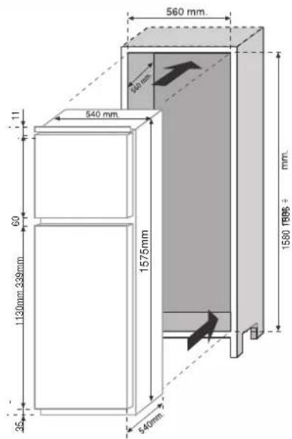 CANDY CTM516EW - PRODUCT DIMENSIONS AND BUILT-IN COMPARTMENT - 2