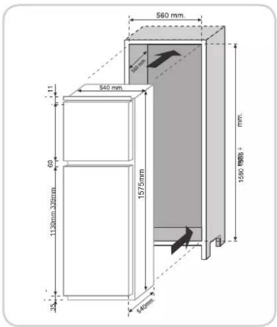CANDY CTM516EW - ΔΙΑΣΤΑΣΕΙΣ ΠΡΟΪΟΝΤΟΣ ΚΑΙ ΕΝΣΩΜΑΤΩΜΕΝΟΣ ΘΑΛΑΜΟΣ - 2