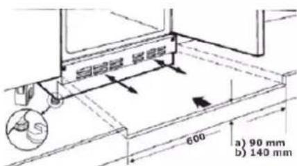 CANDY CMLS68EWK - Adjusting the plinth/kickboard - 2