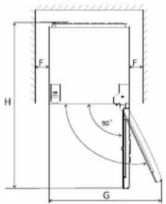 CANDY CLHS58EBK - Space Requirement - 2