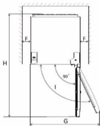 CANDY CLHS58EBK - Utrymmeskrav - 2