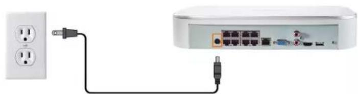 Lorex N841 - ÉTAPE 5: Connexion de l'adaptateur d'alimentation - 1