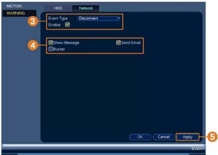 Lorex N841 - Configurer les avertissements de reseau : - 1