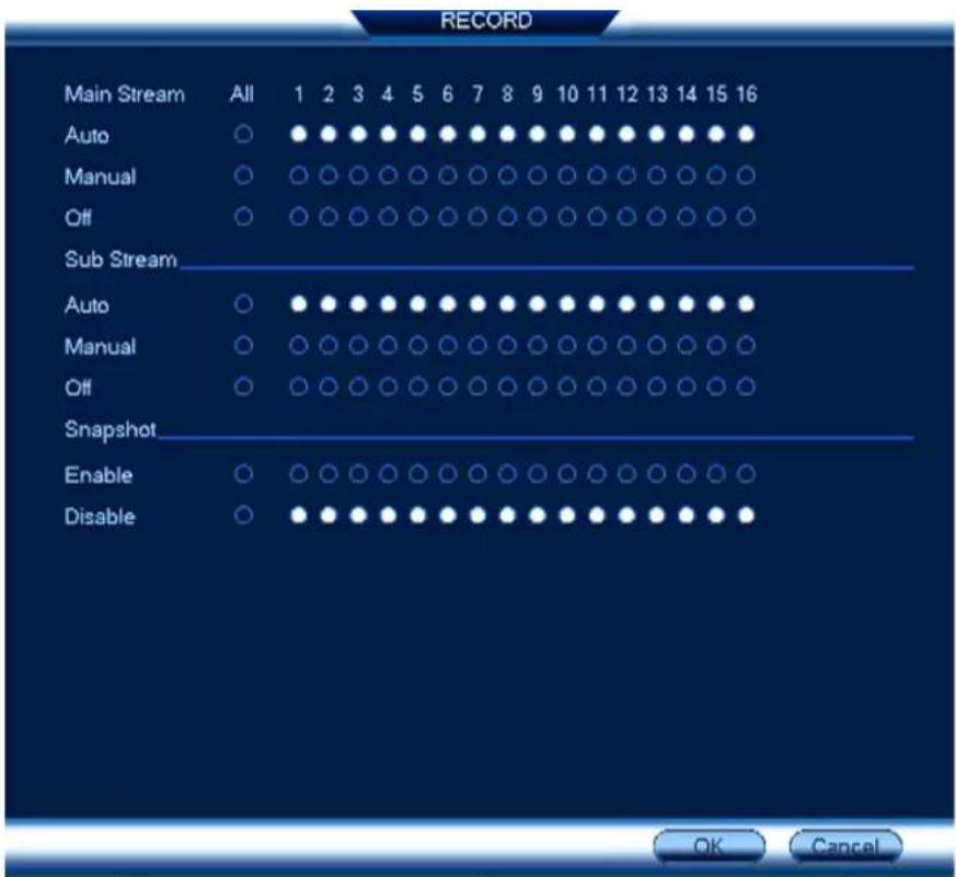 Lorex N841 - Pour configurer les options d'enregistrement manuel : - 1
