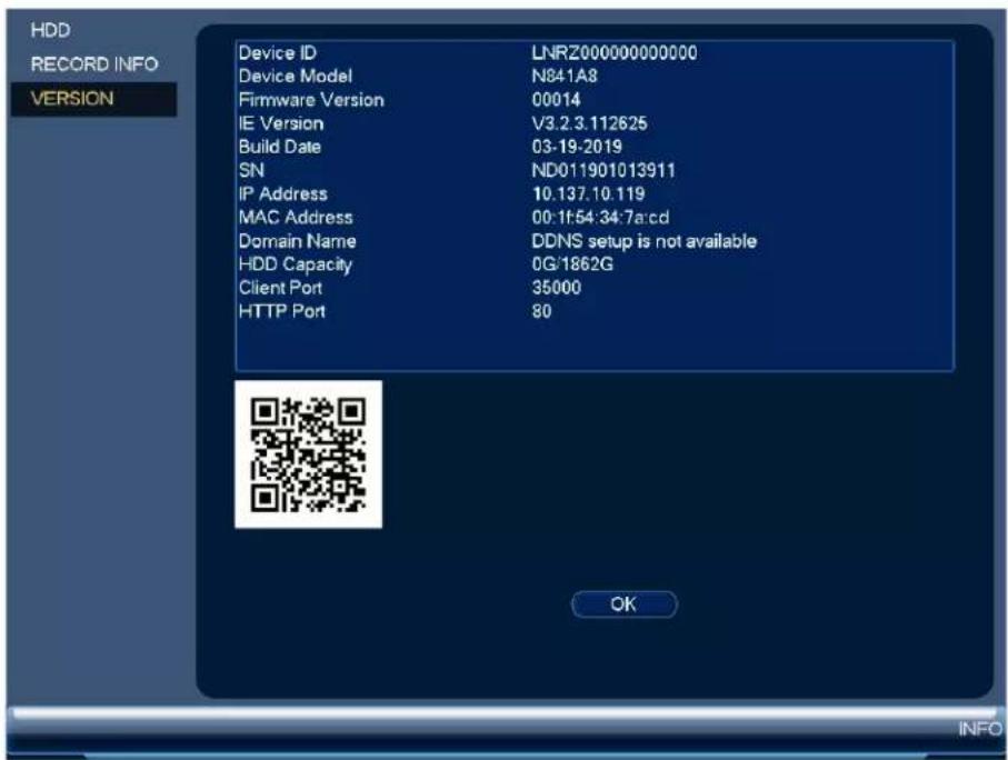 Lorex N841 - Informations sur la version - 1
