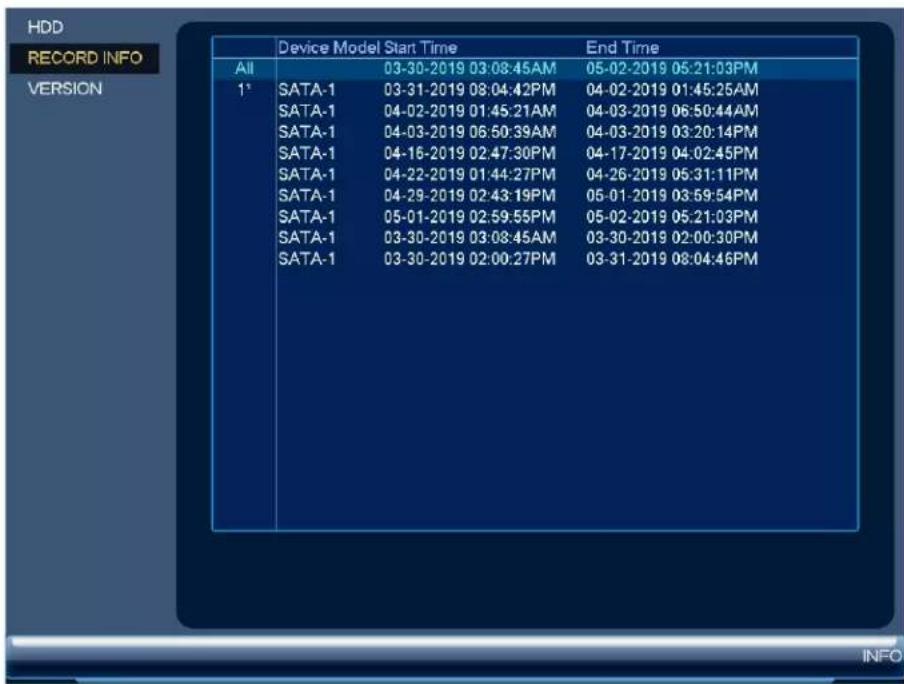 Lorex N841 - Informations d'enregistrement - 1