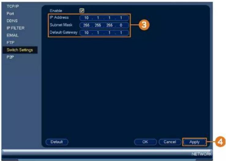 Lorex N841 - Pour configurer les réglages du commutateur : - 1