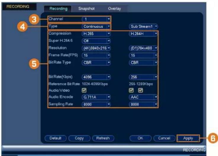 Lorex N841 - Pour configurer la qualité d'enregistrement : - 1
