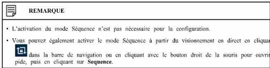 Lorex MCBL-60BNC5PK2B - Pour configurer le mode Séquence : - 2