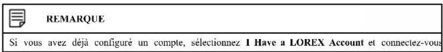 Lorex MCBL-60BNC5PK2B - Sélectionnez Create an Account. - 1
