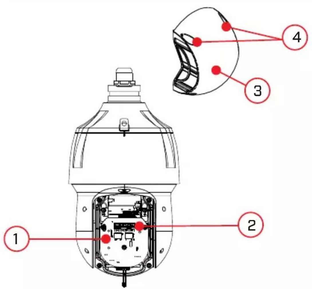 Lorex LZV2925SC - Accès aux interrupteurs DIP à l'intérieur de la caméra. - 1