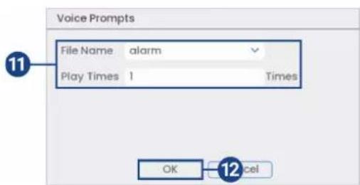 Voice Prompts File Name alarm Play Times 1 Times OK Cancel
