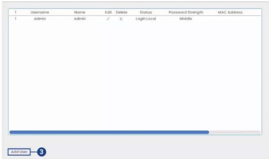 Lorex N864A64B - Pour ajouter un utilisateur : - 1