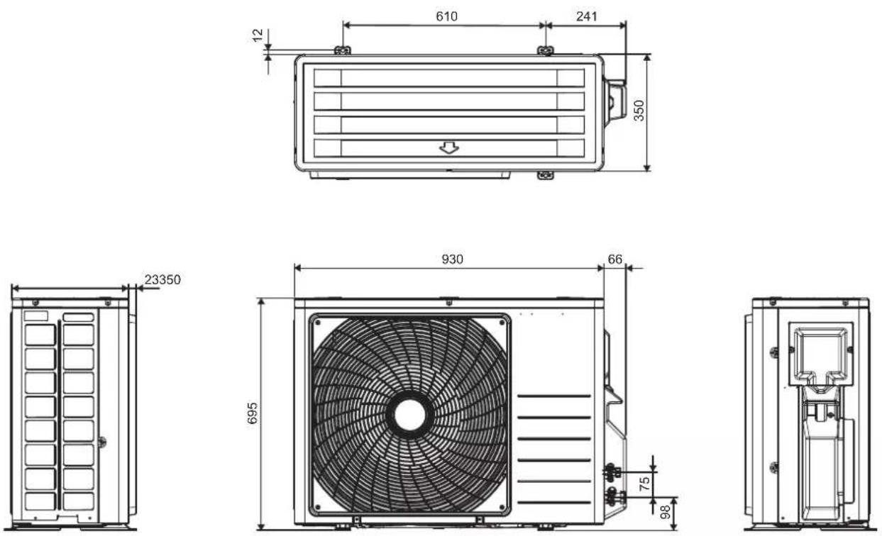 DAIKIN ARXC20BV1B - ÇERÇEVEÇİZGİ BOYUTU - 1