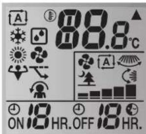 DAIKIN ATXP35M5V1B - Κατάσταση: Οθόνη LCD τηλεχειριστηρίου - 1