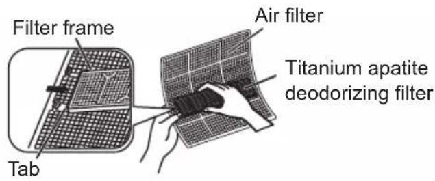 DAIKIN ATXC25BV1B - Take off the titanium apatite deodorizing filter - 2
