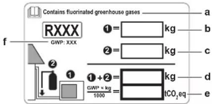 DAIKIN ARXP35M5V1B - Para afixar a etiqueta dos gases fluorados com efeito de estufa - 1