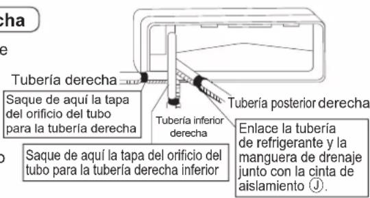 DAIKIN FTXC71BV1B - Tubería lateral derecha, trasera derecha o inferior derecha - 1