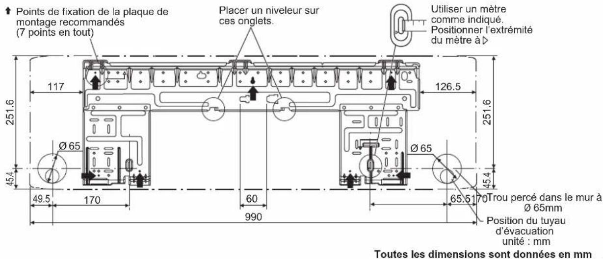 DAIKIN FTXC60BV1B - INSTALLATION DE LA PLAQUE DE MONTAGE - 3