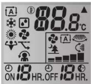 DAIKIN FTXP20M5V1B - Estado: LCD da interface de utilizador - 1
