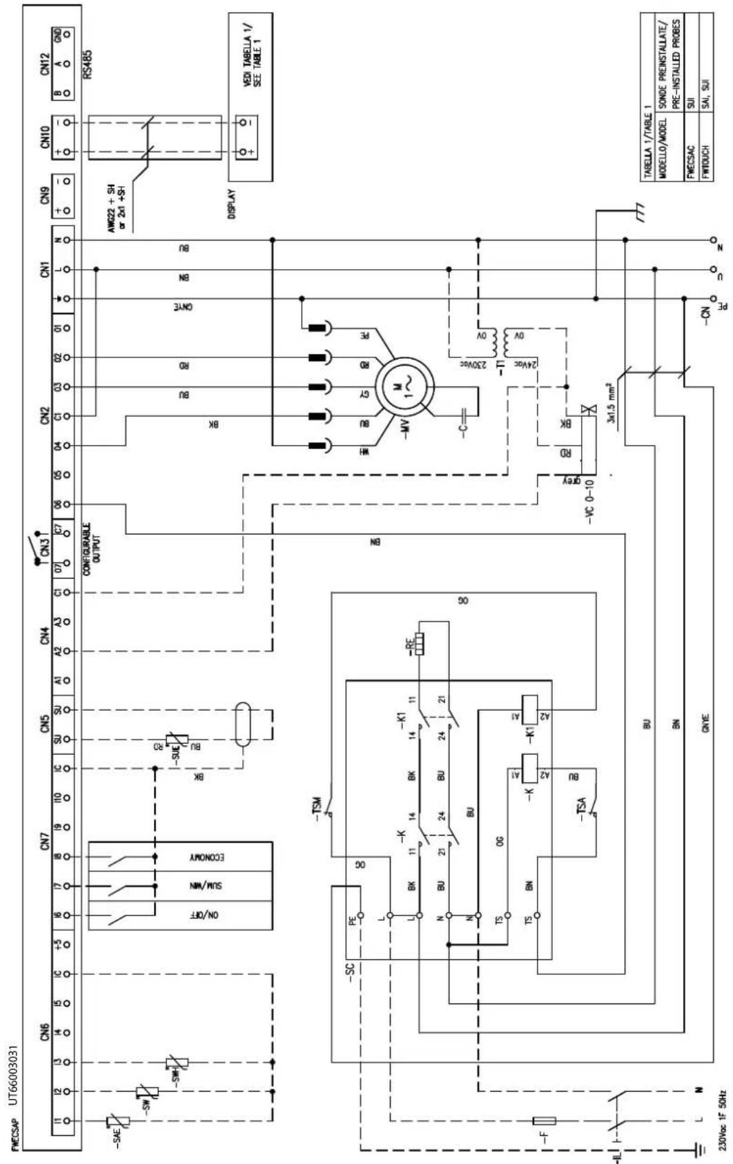 DAIKIN FWB15CATN6V3 - Specific for schemes with FWECSAP control - 15