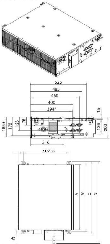 DAIKIN FWE04DAFN5V3-T - Abmessungen - 1