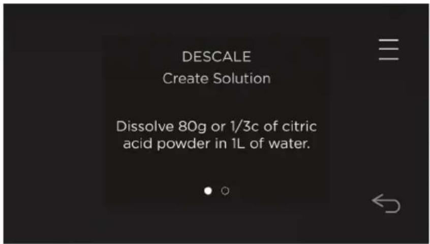 Fisher & Paykel OS30NDLX1 - Préparation de la solution de détartrage - 3