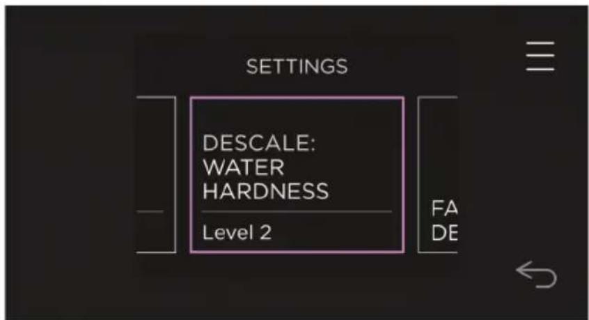 Fisher & Paykel OS30SDLX1 - Réglage du niveau de dureté de l'eau - 1