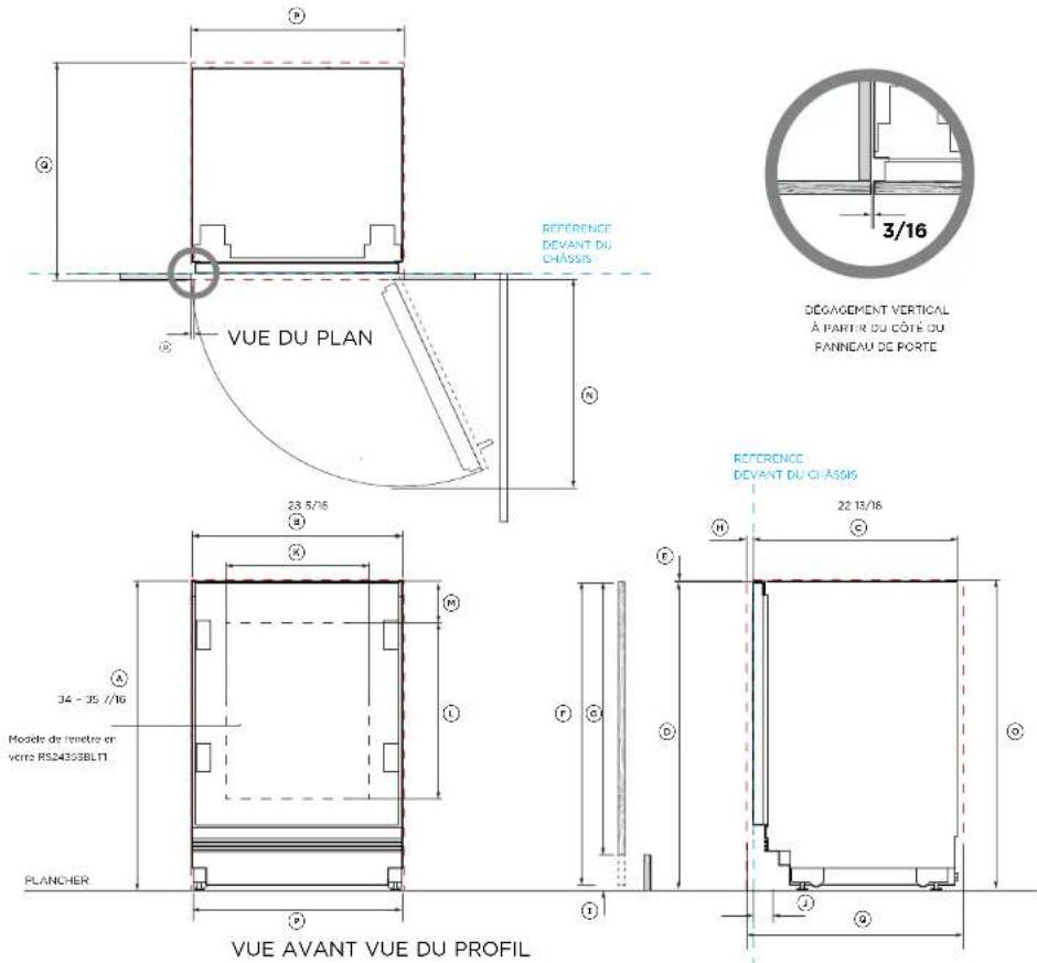Fisher & Paykel RS2435SBL1 - Armoires à vin intégrées avec panneaux de porte en acier inoxydable - 1