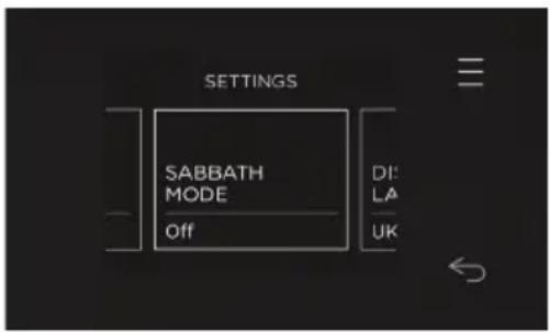 Fisher & Paykel OM30NDLX1 - Réglage du mode sabbat - 1