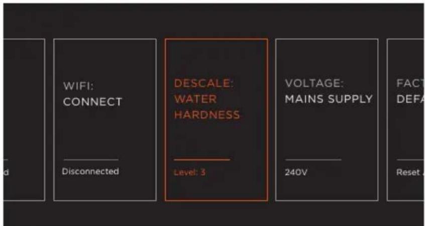 Fisher & Paykel OS24NMTNB1 - Réglage du niveau de dureté de l'eau - 1