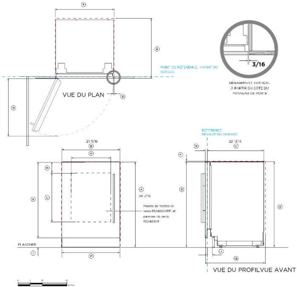 Fisher & Paykel RS2435SBLT1 - Colonnes de rangement pour boutelles de vin avec panneaux de porte sur mesure - 1