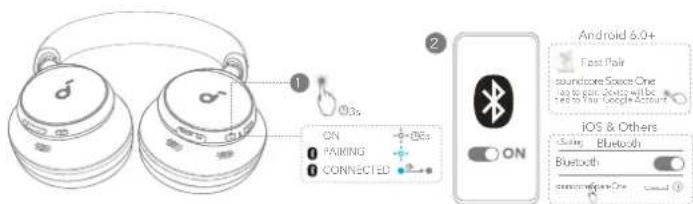 soundcore Space Q45 - LIGANDO E PAREANDO - 1