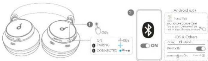 soundcore Space Q45 - TÆND, OG FORETAG PARRING - 1
