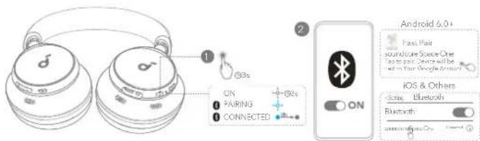 soundcore Space Q45 - POWERING ON &amp; PAIRING - 1