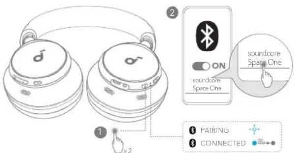 soundcore Space Q45 - ПОДКЛЮЧЕНИЕ К ДВУМ УСТРОЙСТВАМ - 1
