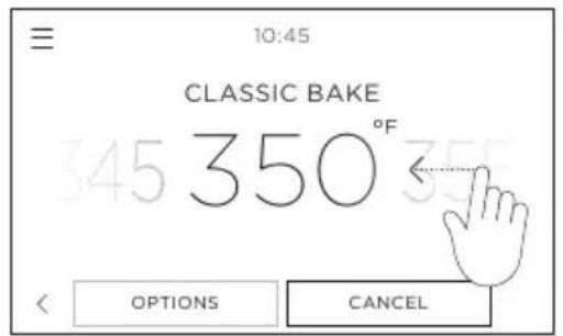 10:45 CLASSIC BAKE 345 350 °F ← OPTIONS CANCEL