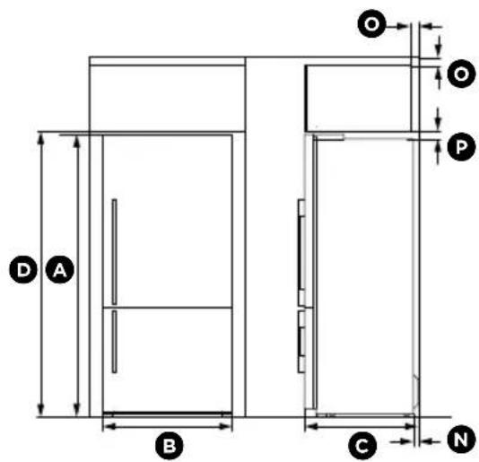 Fisher & Paykel RF170WLHUX1 - Dimensions du produit et de l'encastrement - 1