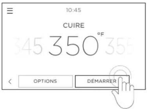10:45 CUIRE 345 350 °F OPTIONS DÉMARRER