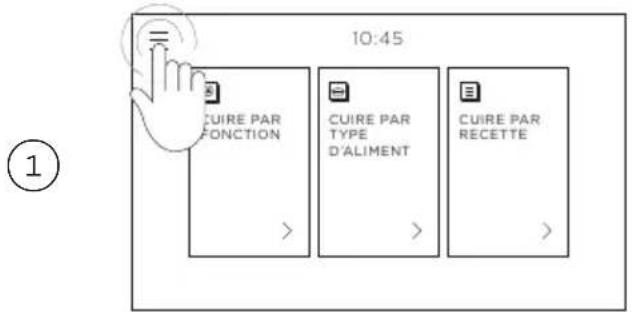 10:45 CUIRE PAR FONCTION CUIRE PAR TYPE D'ALIMENT CUIRE PAR RECETTE ①