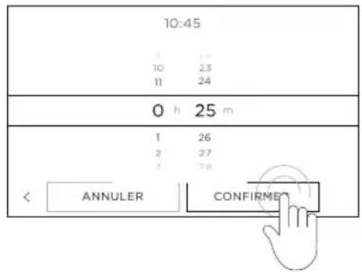 10:45 3 24 10 23 11 24 0 h 25 m 1 26 2 27 3 28 < ANNULER CONFIRMEN