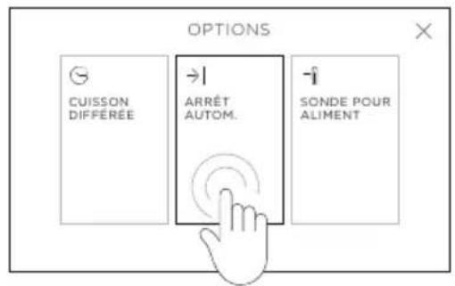 OPTIONS CUISSON DIFFÉRÉE →1 ARRÊT AUTOM. →i SONDE POUR ALIMENT